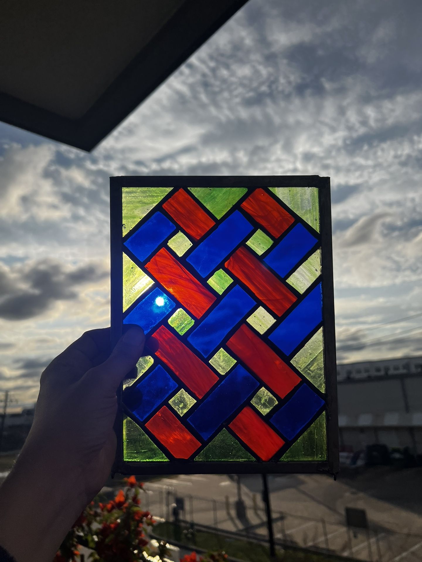 Vintage Stained Glass Panel