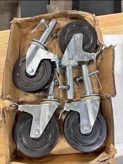 New 5 Inch Hard Rubber Locking with 1.25 Inch Square Shank 4 EA