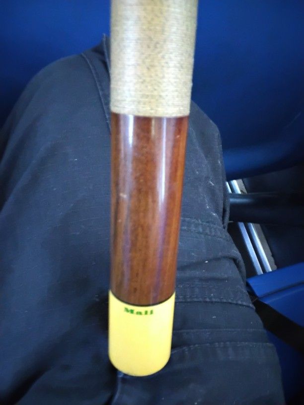  Pool Que Vintage Mali Green Label,,,needs Retip,,nice Straight Stick