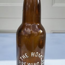 Vintage Home Brewing Co Glass Amber Bottle