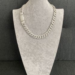 cadena de plata solida 925 moissanite 