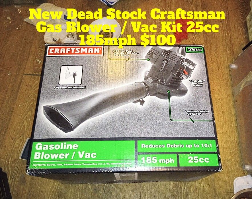 New Dead Stock Craftsman Gas Blower/ Vac Kit Tools