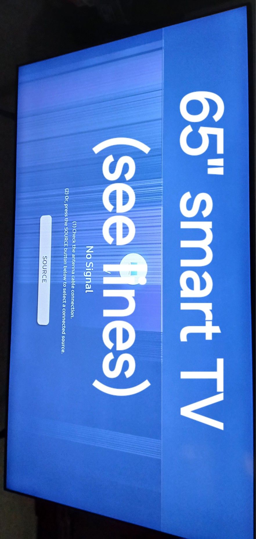 65" Smart TV, Everything Works But Has Fine Lines On Part Of The Screen