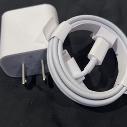 20W Genuine OEM Apple iPhone Fast Charger & USB-C Lightning Cable