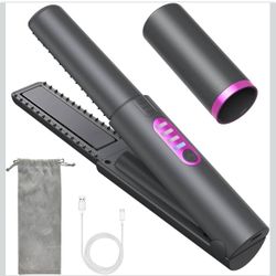 Cordless Hair Straighteners Curler 2 in 1, Mini Flat Iron A Portable Cordless Straightener with 5000mAh On The Go Travel Size 