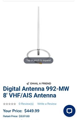Digital Antenna 992-MW 8' VHF/AIS Antenna