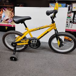 16 inch boys magna bike ready to ride with training wheels