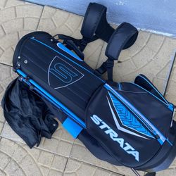 EUC STRATA Callaway Golf Bag Black/Blue Standing Dual Strap 7 Way Divider Cover