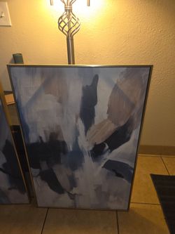 36x24 blue abstract wall decor set