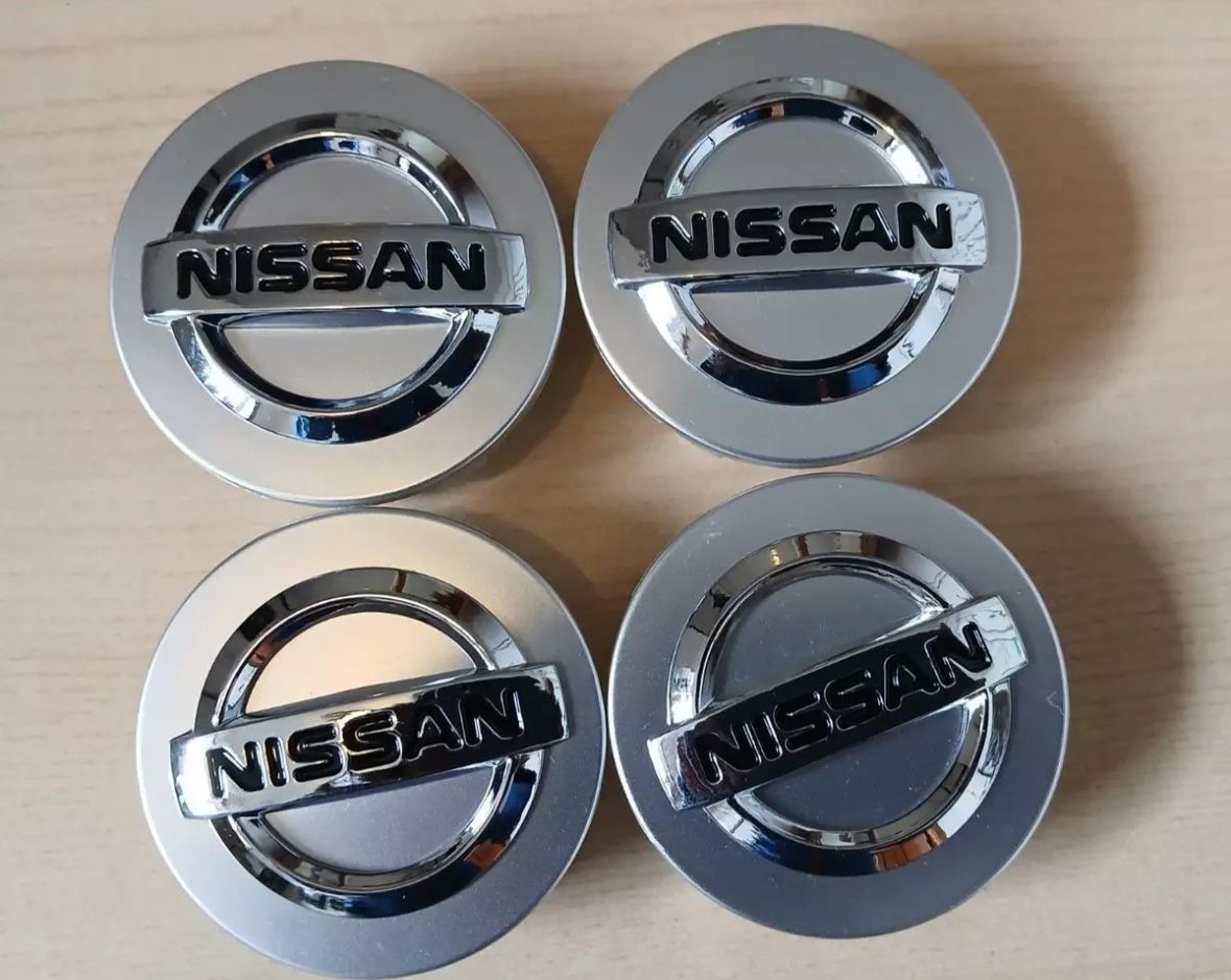 Set of 4 Silver Nissan Wheel Center Cap 54mm