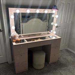 Vanity with stool