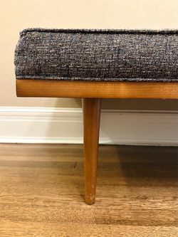 Midcentury woven/textured bench - made my a local dealer in Seattle
