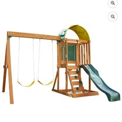Kids Play Swing Set With Slide