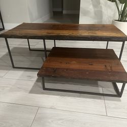 Wood Metal Coffee Table 