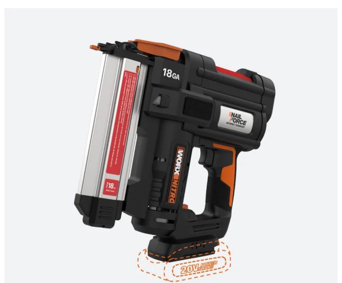 WORX NITRO 20V CORDLESS 18GA BRAD NAIL GUN (TOOL ONLY)