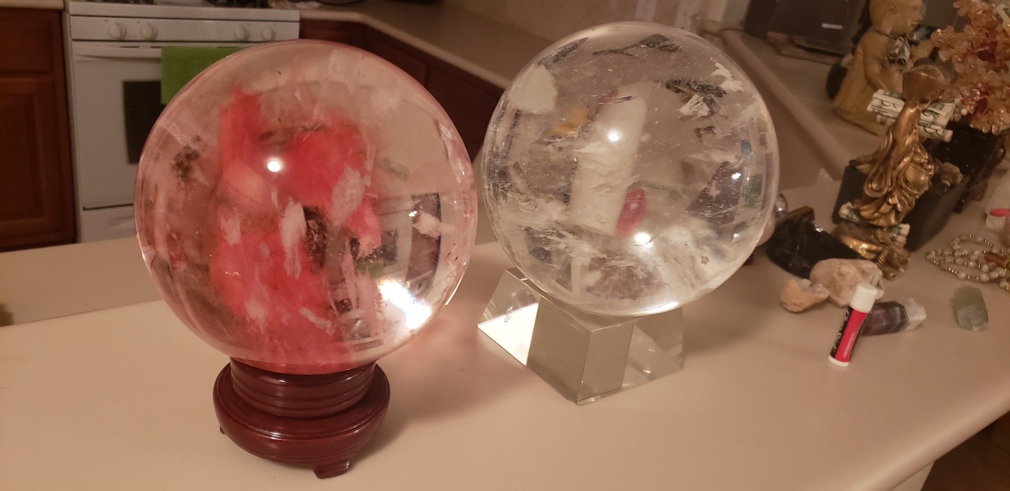 Huge & heacy real crystal speres
