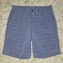 Jack Nicklaus Golf Shorts Blue Pink Check Patter Mens Sz 32 