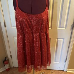 Torrid Red Sequined Dress Size 26