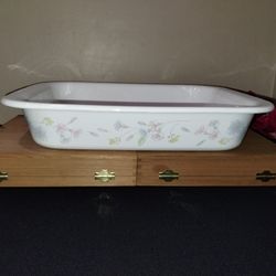 Corning Ware Pastel Bouquet - A-21 Open Roaster Casserole Dish