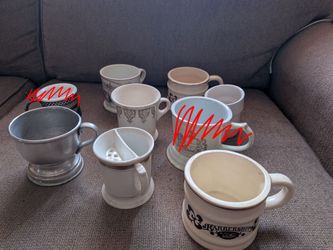 Vintage antique shaving mugs