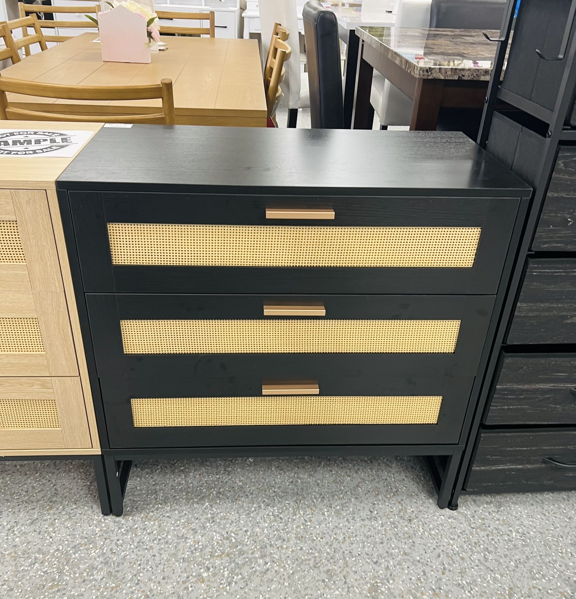 🪵 Rattan 3-Drawer Chest – Stylish & Functional Storage RB007