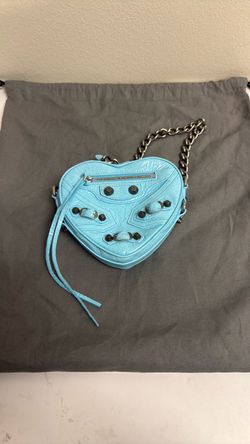 BALENCIAGA CAG. HEART MINI BAG SEA BLUE
