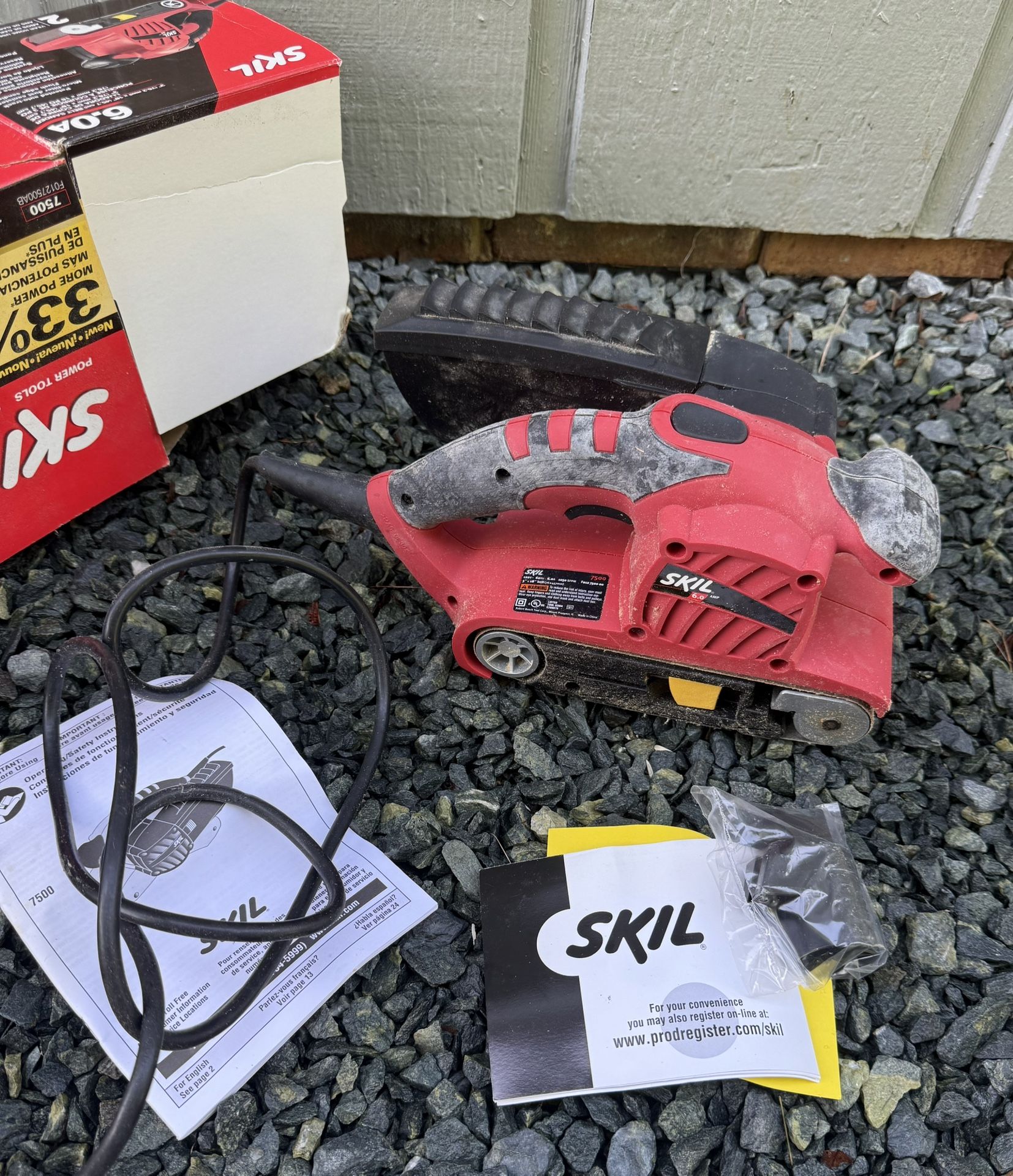 SKIL 7500 6.0A 3" x 18" Corded Electric Belt Sander In Original Box With Manual