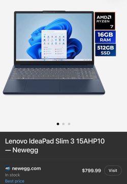 NEW Lenovo Ideapad Slim 15’3 Ryzen 7 16gb 512gb