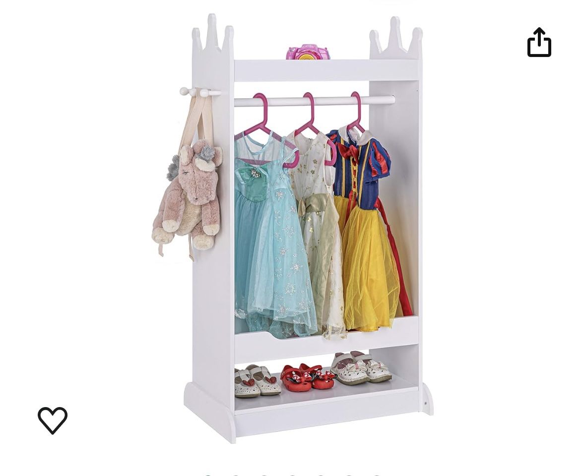 UTEX Kid’s See and Store Dress-up Center, Costume Closet for Kids, Open Hanging Armoire Closet, Pretend Storage Kids, Costume Dresser for Kids Bedroom