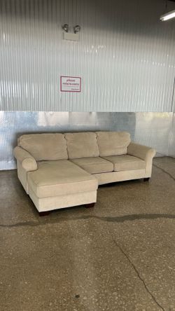 Beige Reversible L Shaped Sectional Couch (Delivery Available)