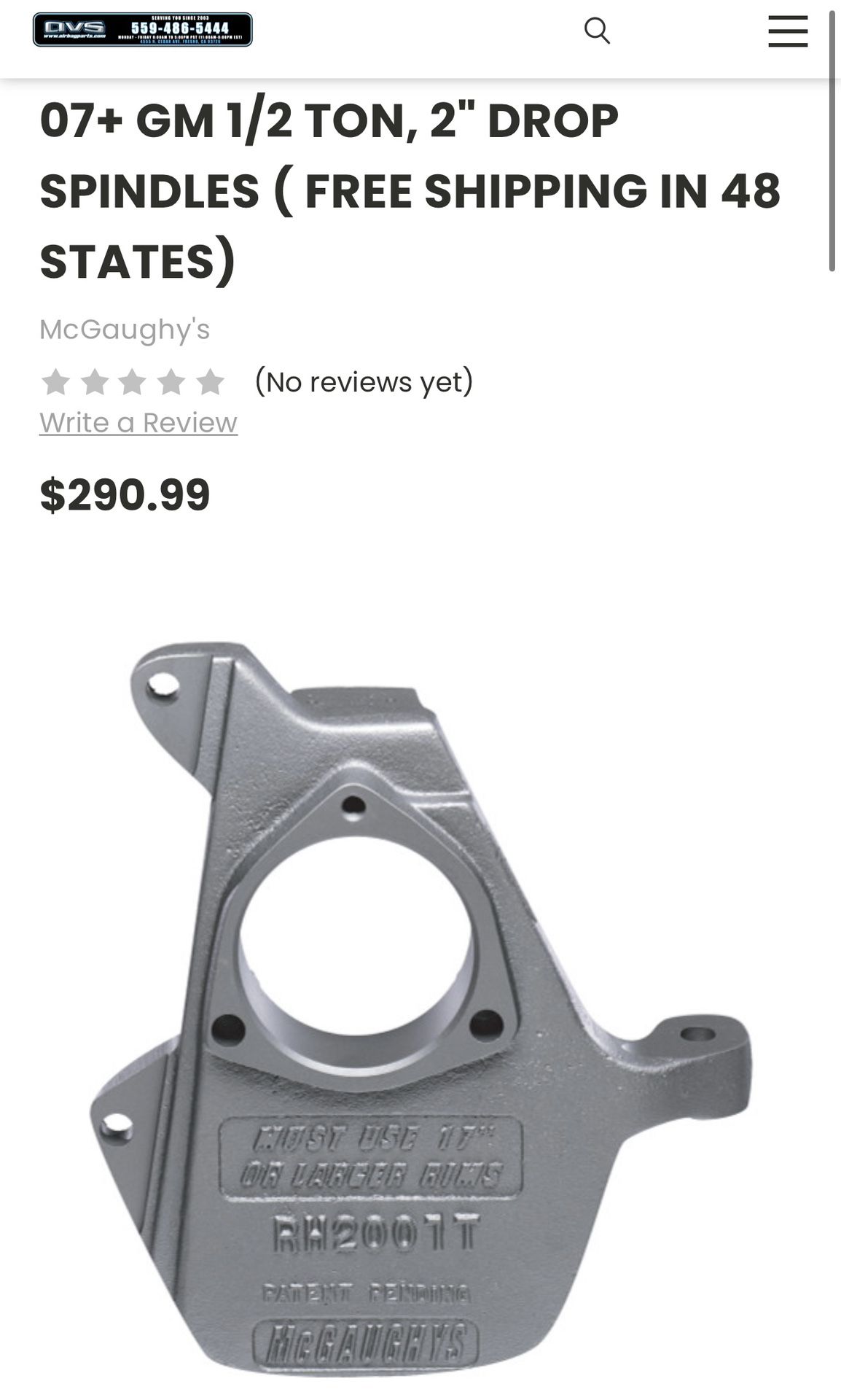 Chevy Drop Spindles 2” 07 And Up