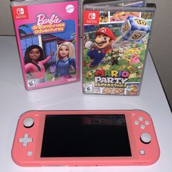 Nintendo Switch Lite & Games - Color Coral
