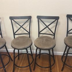 🔹 Karson Adjustable Height X-Back Barstools — Set of 4 — $120 🔹