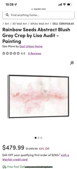 Rainbow Seeds Abstract Blush Gray Crop by Lisa Audit - Painting