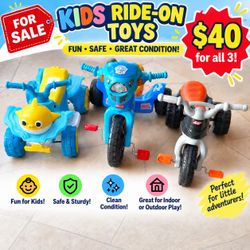 Kids Ride-On Toys Set of 3