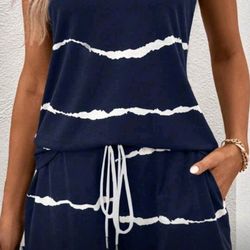 Sleeveless Top And Shorts Set; 2pc , size L (8/10) New 