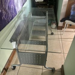 Clear Glass Computer Desk
