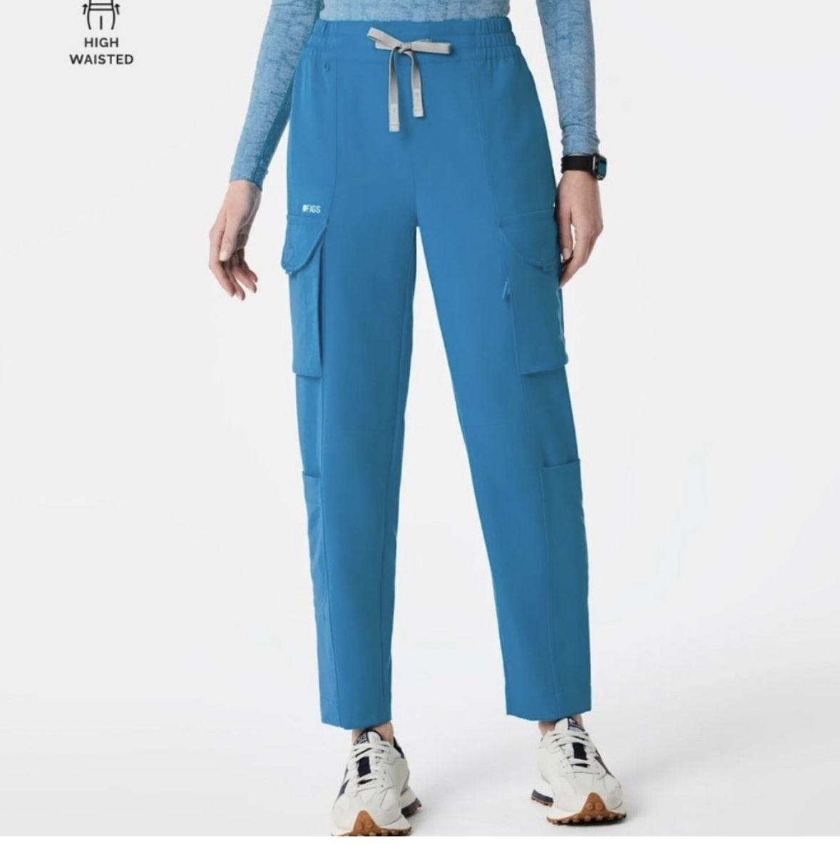 Figs Extreme Blue Juno High Waisted Barrel Pants XSP