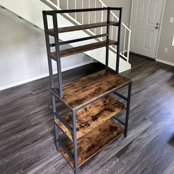 Bakers Rack For Kitchen In Rustic Wood Finish