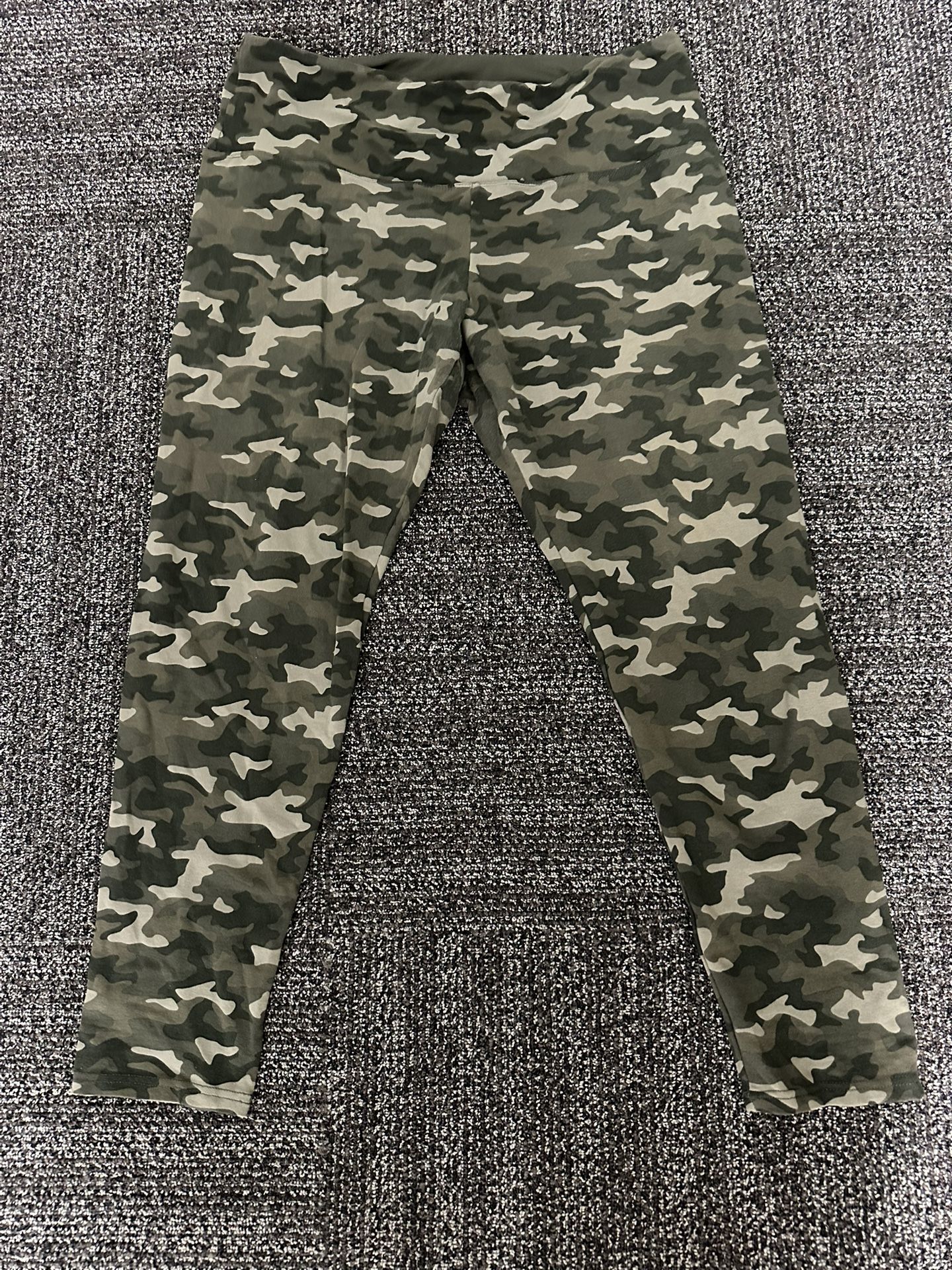 Womens Casablanca Green Camo Legging Size Large Stretch Workout Yoga Pant 