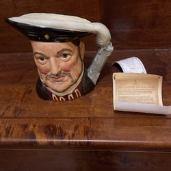 Vintage Royal Doulton Henry VIII Large Toby Mug Character Jug D6642 England
