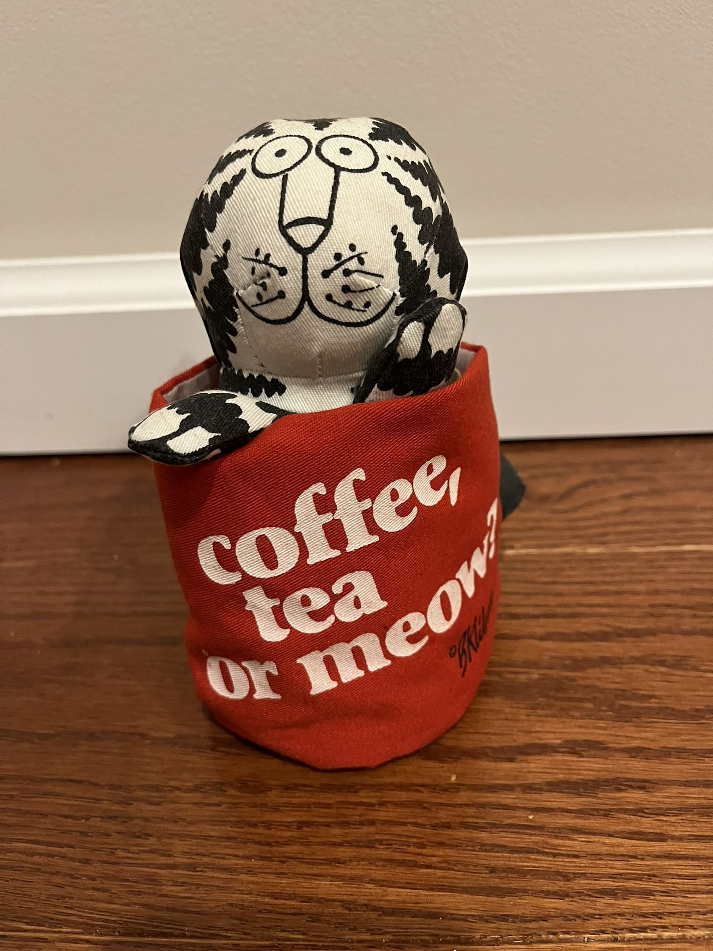 Vintage 1980 B Milan “Coffee, Tea Or Meow“ Stuffed Doll ByKnickerbocker Toy Co