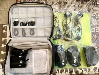 New Never Used EJEAS Soccer Referee Intercom System, 1 V4 Plus + 2 V6 Pro, 3 Headsets, 1200M Full Duplex Bluetooth Talk at Same Time, 8+ Hours Talk, p