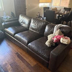 Brown Leather Sofa