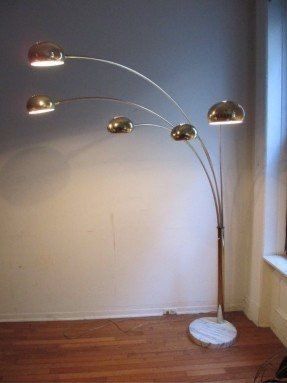 Tall floor lamp with marble base (good condition)