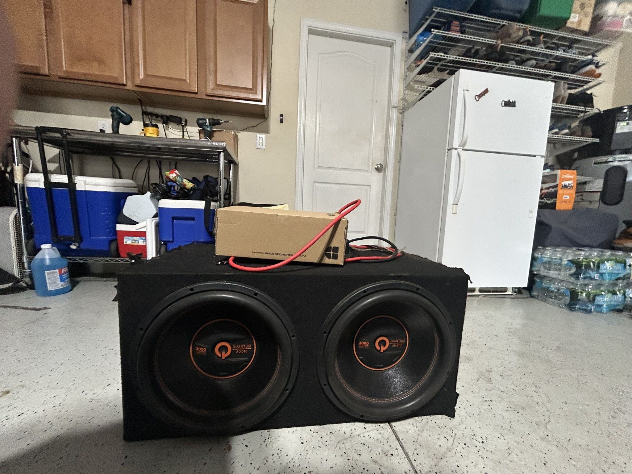 Two 12 Inch Subwoofers And Amp