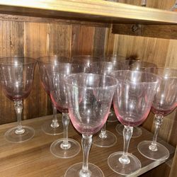 Set of Pink Ombre Wine Glasses – Stemmed (Set of 10)