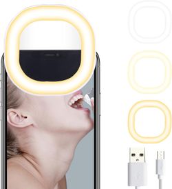 Clip-on Selfie Ring Light with 36 LEDs for iPhone/Android Smartphone (White)