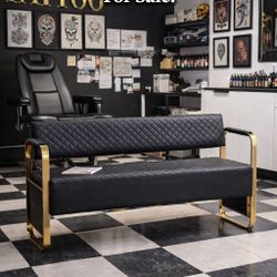 Waiting Room Chairs with Arms, 57.5’’ Office Guest Chair upholstered Bench Seating, Reception Furniture for Beauty Salon Barbershop Airport Bank Hall 