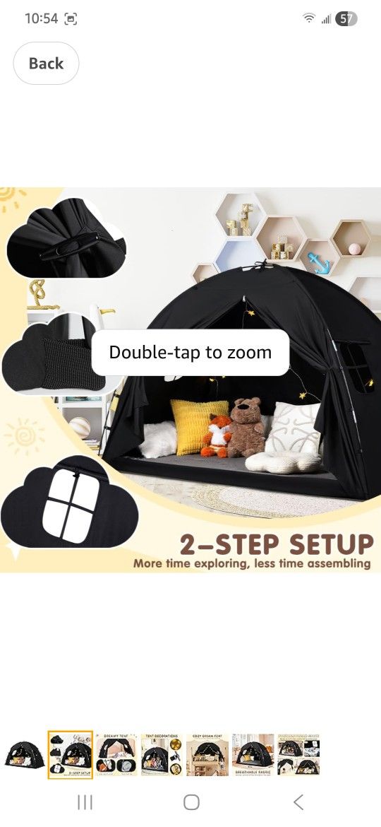 Bed Tent Twin Size - Privacy Sleeping Space with Blackout Design, Breathable Portable Indoor Floor Bed Tent for Toddler Transition? Cottage Drafty Roo